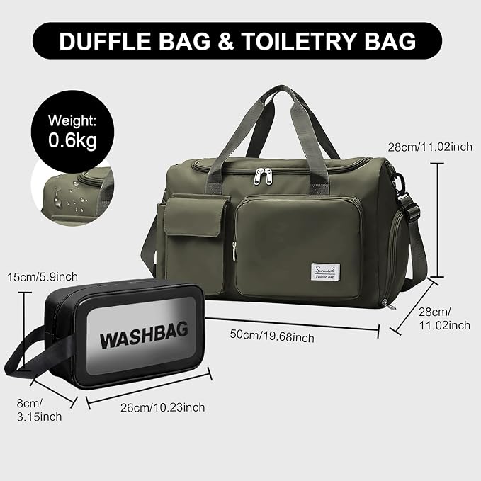 Suruid Gym Bag for Women Men, Travel Duffle Bag Large Capacity Carry On - Image 2