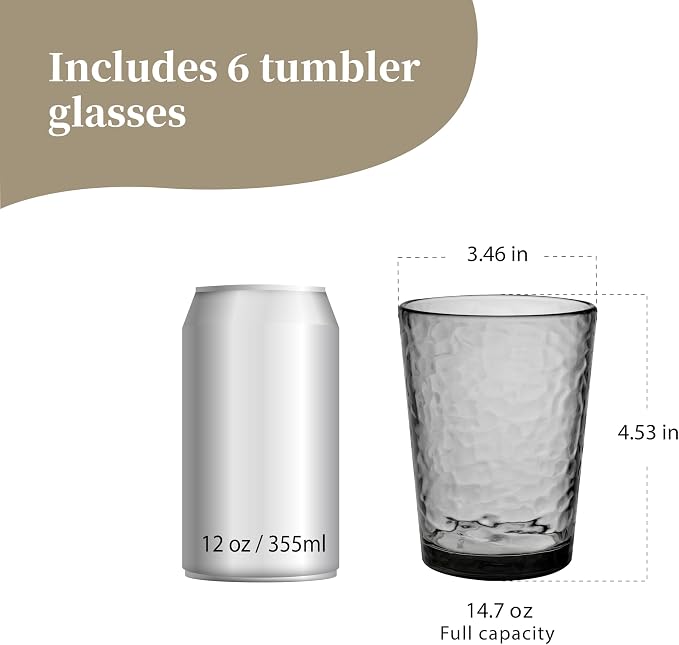 KLIFA- NICE- 14.7 ounce, Acrylic Tumbler Drinking Glasses, Stackable Plastic - Image 2
