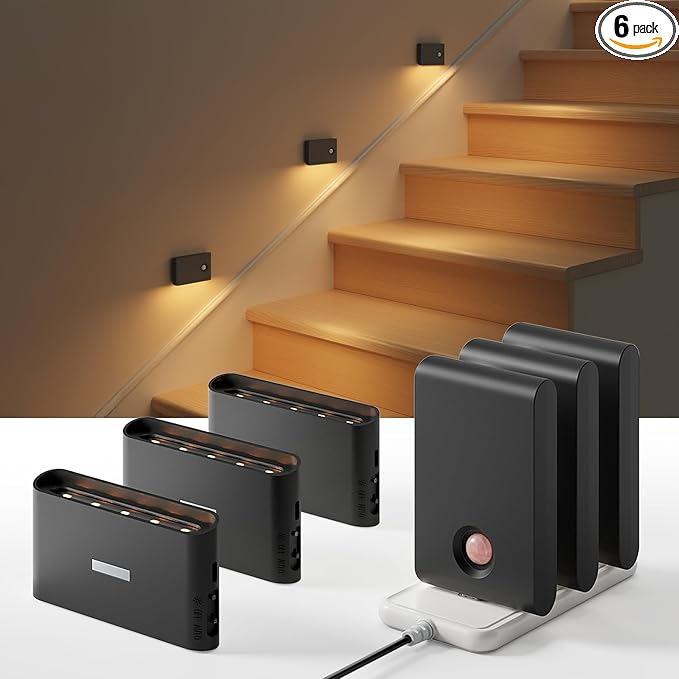 EZVALO 6 Pack Motion Sensor Night Lights by EZVALO