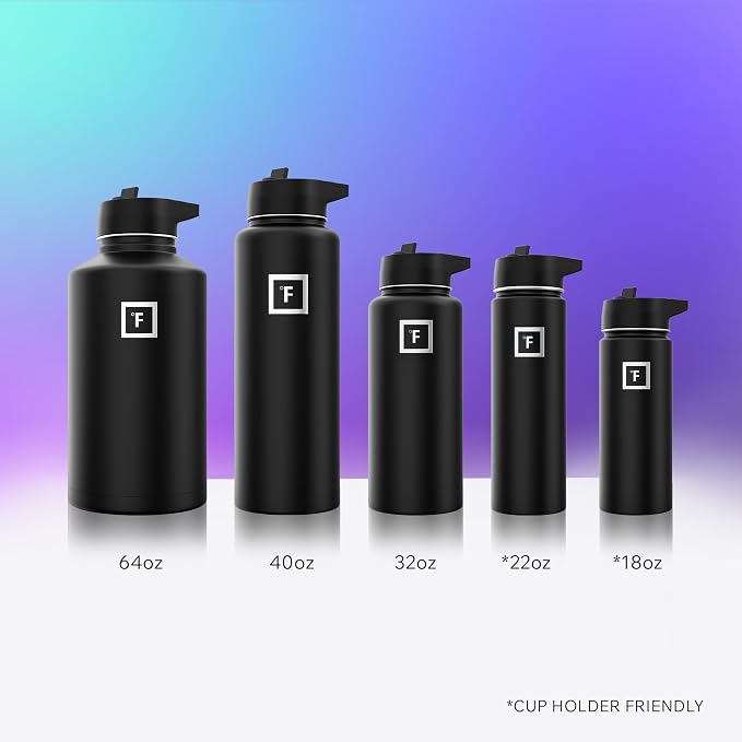 IRON °FLASK Camping & Hiking Hydration Flask - 64 oz Dark Rainbow - Image 6