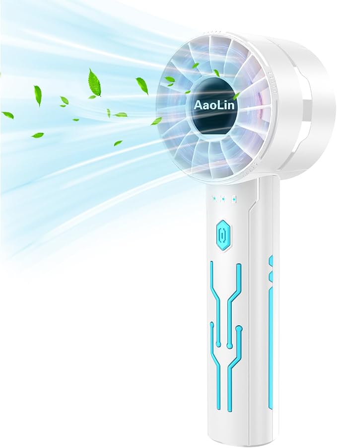 Portable High Speed Mini Handheld Fan, USB Rechargeable Neck Personal Mini Fan by AaoLin