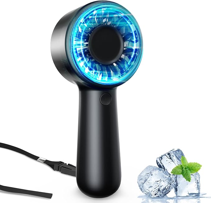 Portable Handheld Fan Personal Small Turbo Hand Fan Powerful, USB Rechargeable by AUIIAH