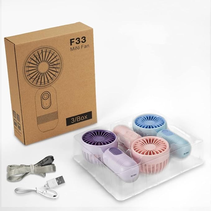 Mini Portable Fan 3 Pack, Cute Handheld Battery Operated Lightweight Small - Image 7