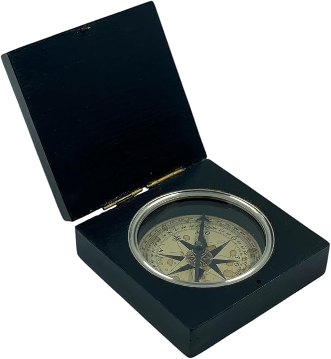 Lewis and Clark Expedition Nautical Compass, Handmade Black Rose Wooden and by METALARTO