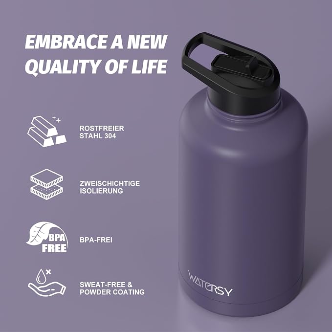 64oz Insulated Water Bottle, BPA Free&Leak Proof, Half Gallon Stainless Steel - Image 8