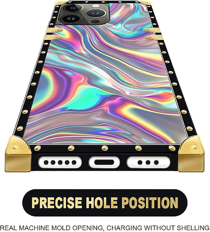 Compatible with iPhone 15 Pro Case, Holographic Abstract Iridescent Textures - Image 5