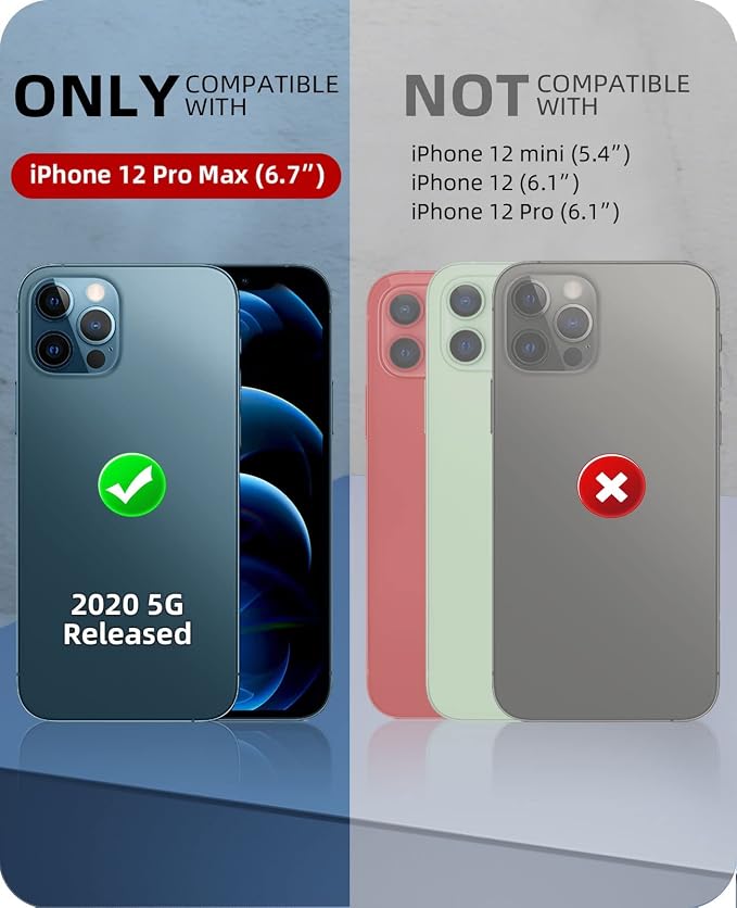 Beeasy for iPhone 12 Pro Max Waterproof Case, 360 Full Body Heavy Duty Phone - Image 2