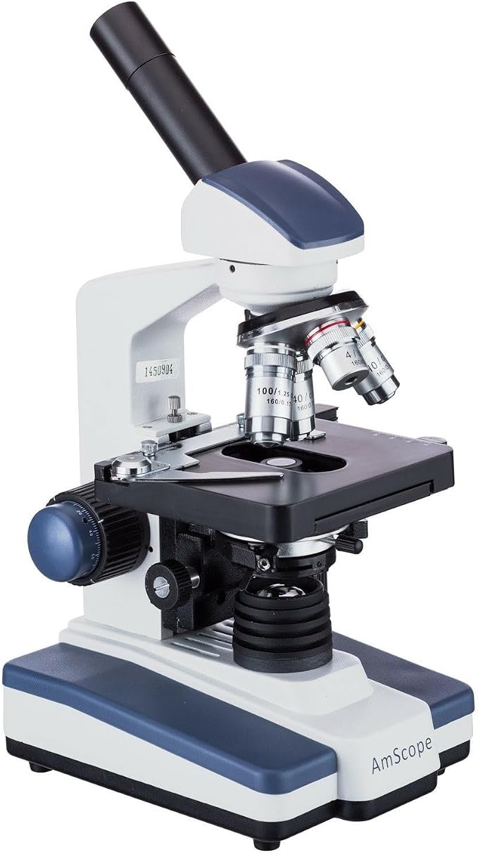 AmScope M620A Compound Monocular Microscope, WF10x and WF16x Eyepieces - Image 2