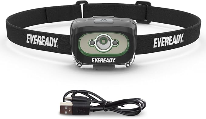 Eveready LED Light Rechargeable Headlight, 300 Lumen, IPX4 Water Resistant by Eveready