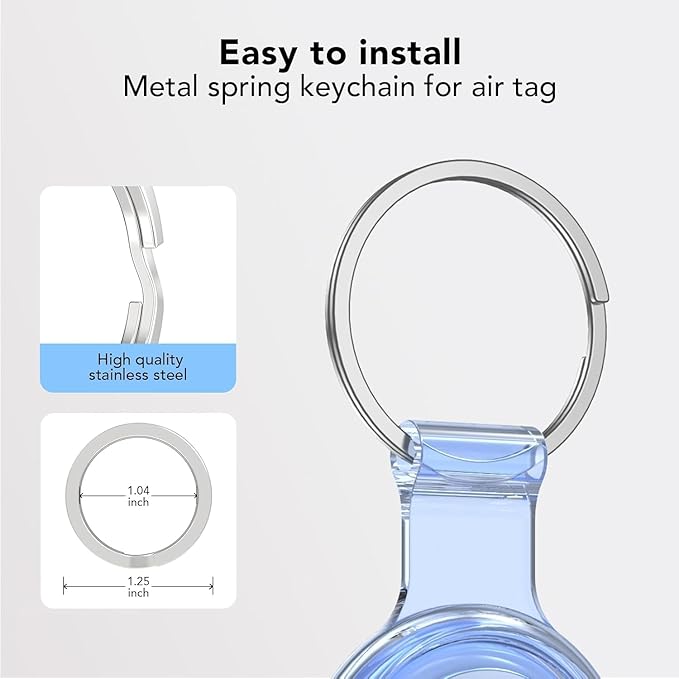 Compatible with AirTag Holder Case Keychain 4 Pack, - Image 3