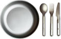 7.5Inch Titanium Plate With Knife Fork Spoon Set Of 4 by preservingnatureswonders%E2%80%93premiuminsectspecimensforenthusiasts