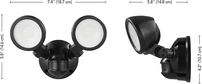 GLOBE Electric 10W Twin Head Motion Sensor LED Flood Light, 1000 Lumens - Image 8