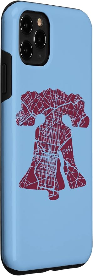 Philadelphia Street Map Liberty Bell Vintage Maroon Philly Case - Image 3