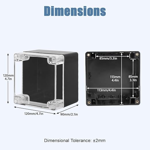 LeMotech Junction Box with Clear Cover IP65 Waterproof Project Box Dustproof - Image 2