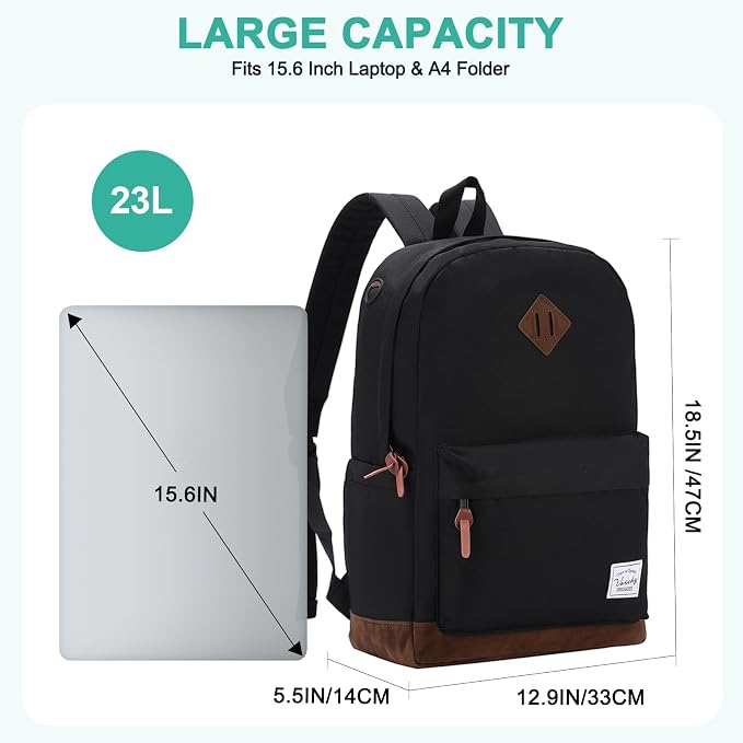 Backpack for Men Women, VASCHY Classic Water-resistant Lightweight Travel - Image 2