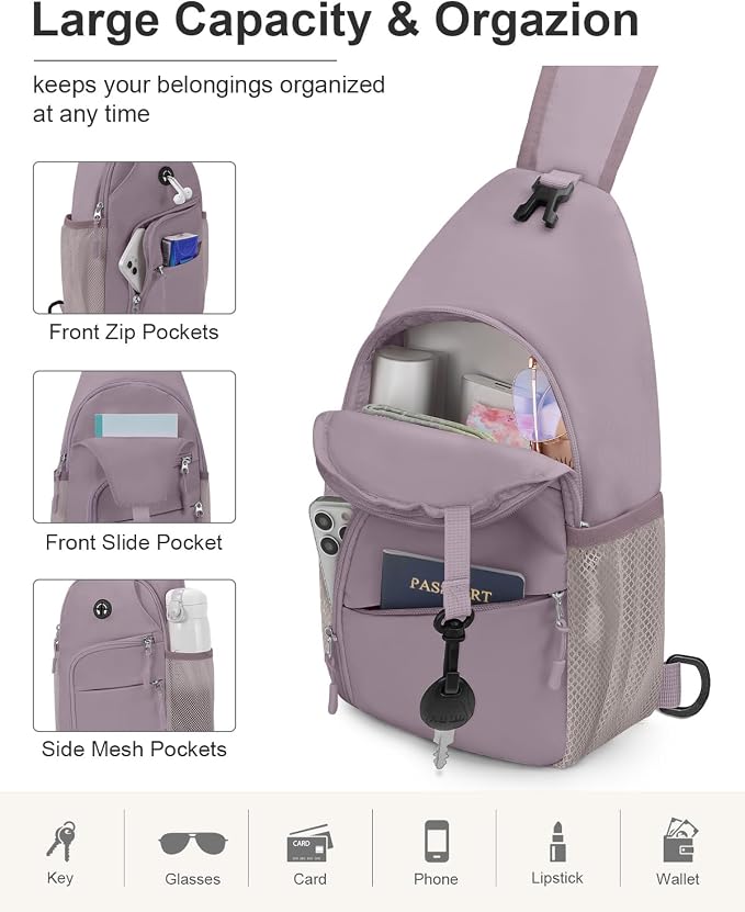 Pritent Crossbody Bags for Women Man, Waterproof Sling Bag Backpack Trendy - Image 3