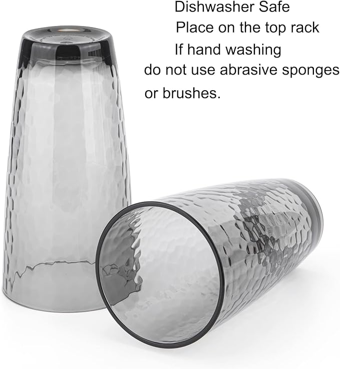 KOXIN-KARLU Hammered 26-ounce Plastic Tumbler Acrylic Glasses - Image 4