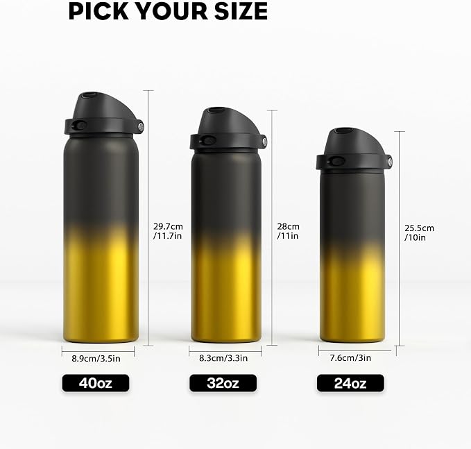 POWCAN 32 oz Insulated Water Bottle: 2-in-1 Push-Button Spout & Quick-Flip - Image 8