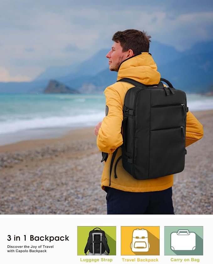 Capolo Travel Backpack for Women Men Waterproof Laptop Backpack Airlines - Image 3