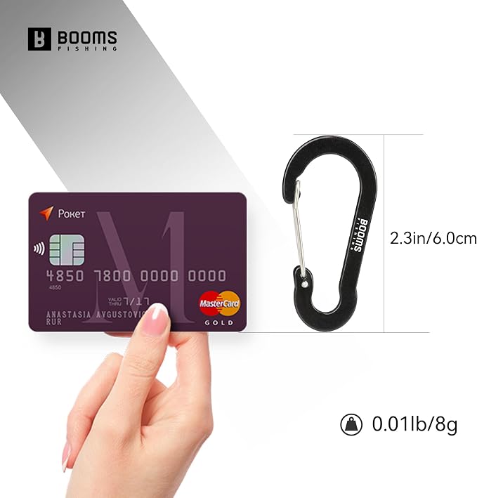 Booms Fishing CC5 Multi-Use Carabiner Clips, 10 Pack 2.3"/ 3.1" Caribeener Clips - Image 6