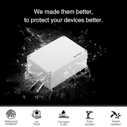 QILIPSU Outdoor Junction Box IP67 Waterproof Project Box ABS Plastic - Image 3