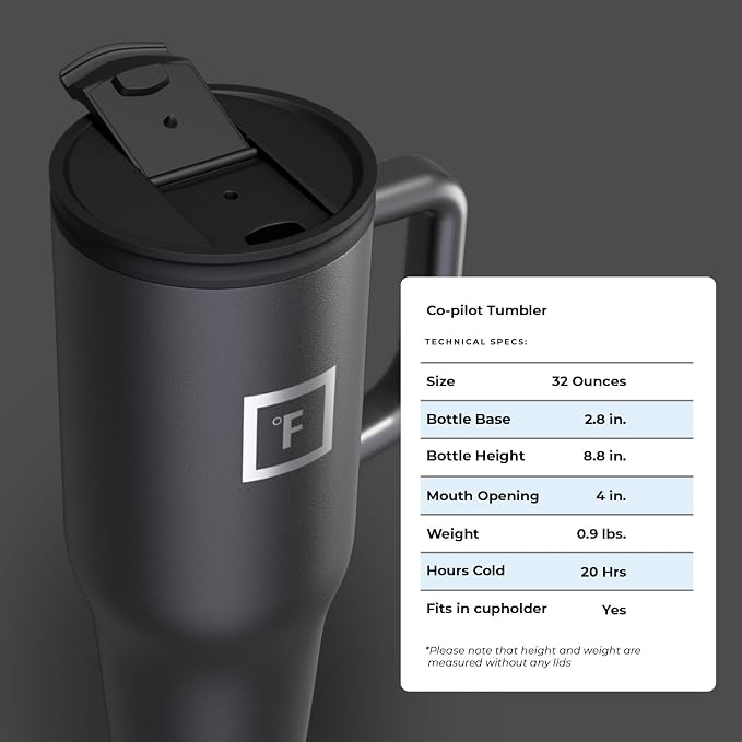 IRON °FLASK Co-Pilot Insulated Mug w/Straw & Flip Cap Lids - Image 9