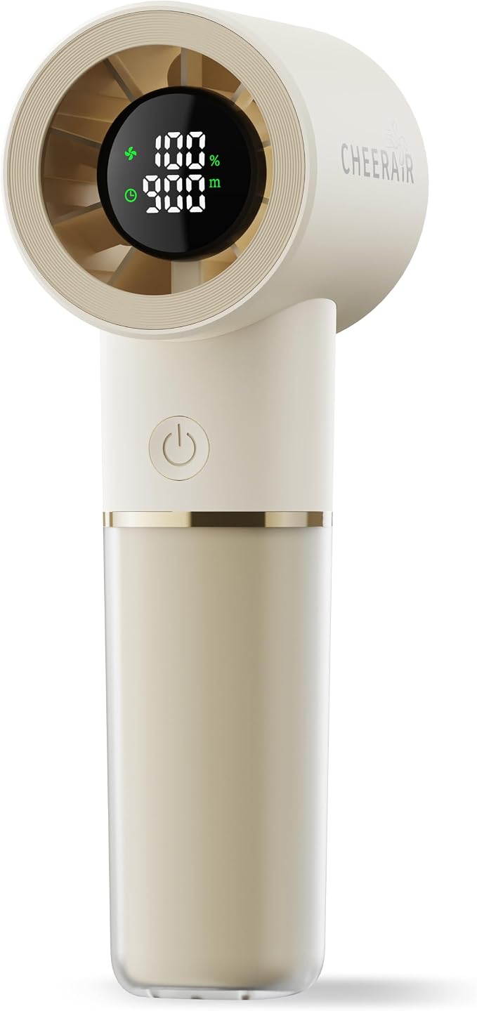 Handheld Portable Fan, 6-Speed Powerful Mini Personal Fan, Rechargeable 5000mAh by CHEERAIR