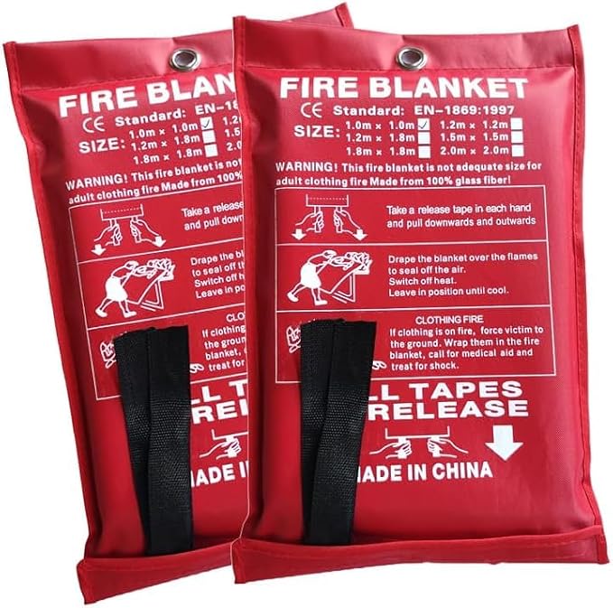 ISOP Fireproof Blanket Large 70 * 78 Inches Pack of 2 – Emergency Fire Blanket by ISOP
