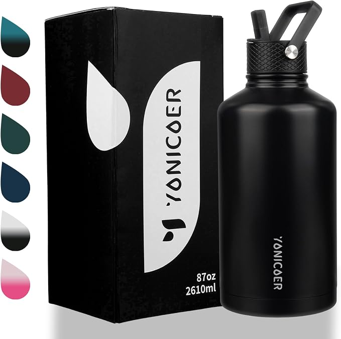 Insulated Water Bottle 87oz, Triple Wall Vacuum Stainless Steel, Leak Proof & - Image 7