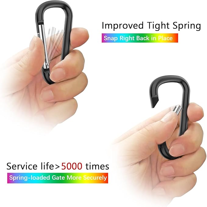 sprookber 2.28" Small Carabiner Clip Keychain, D Ring Caribeaner Clip, Key Clip - Image 4