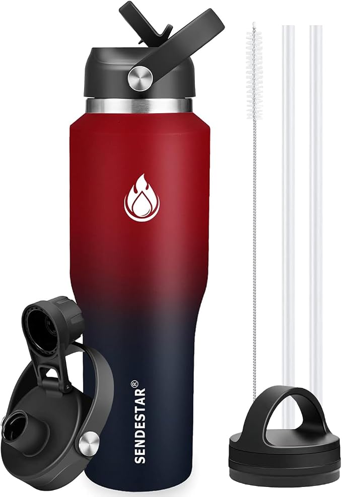 SENDESTAR 40oz Water Bottle Wide Mouth Stainless Steel Vacuum Insulated Double by Sendestar