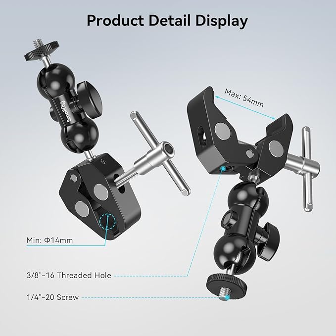 SMALLRIG Camera Mount Kit, Ball Head Magic Arm - Image 5