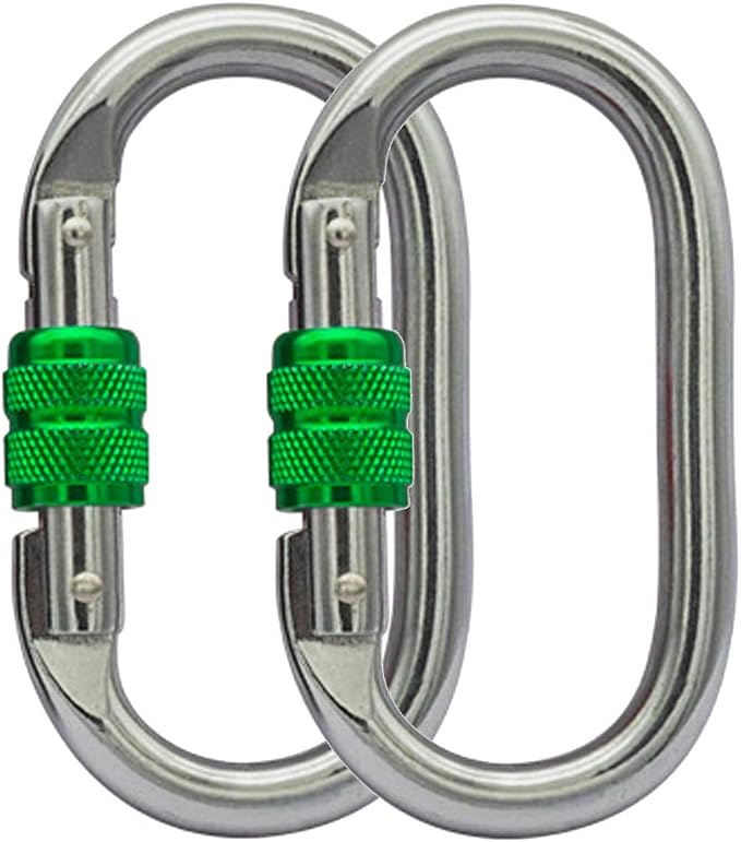 Heavy Duty Locking Climbing Carabiner Clip CE Rated 25 kN 5600 LB Rugged by BYANG