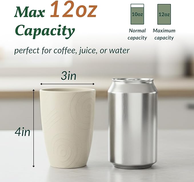 Homienly Plastic Cups Alternatives Unbreakable Drinking Glasses Wheat Straw Cup - Image 2