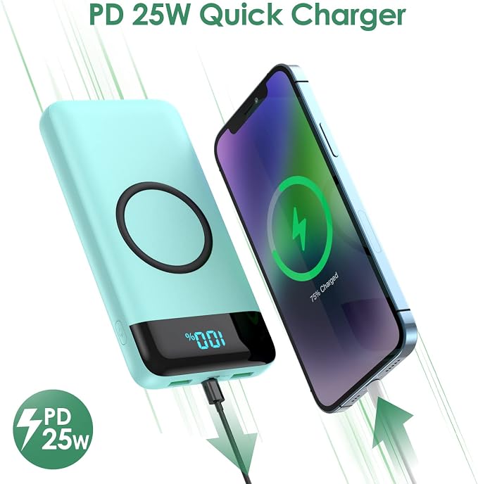 Wireless Portable Charger 30, 15W Wireless Charging USB C Power Bank, 25W PD QC - Image 4
