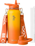 Coolflask Water Bottle with Straw, 40 oz Insulated Metal Water Flask with Straw by Coolflask