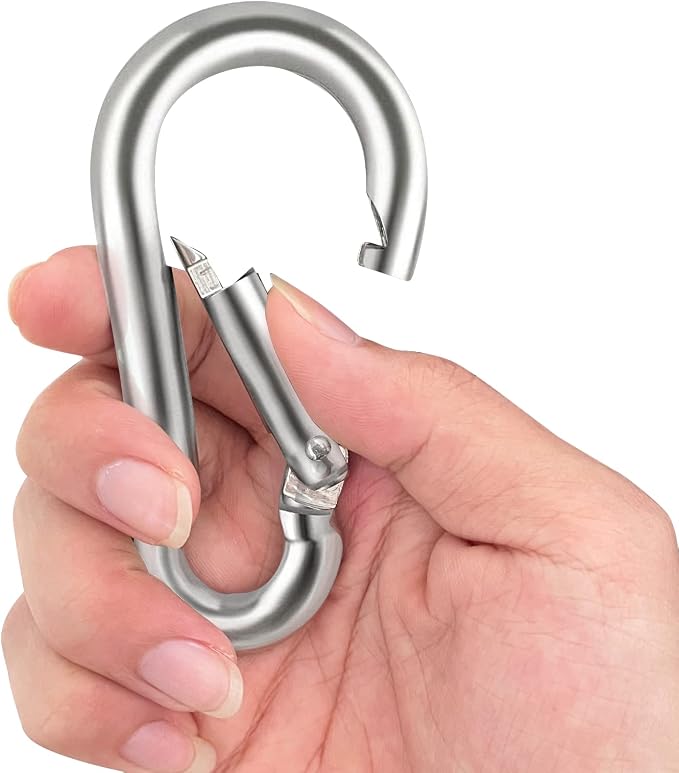Locking Carabiner Clips, Stainless Steel Spring Snap Hook Locking Carabiner - Image 7