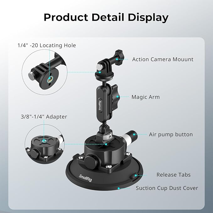 SMALLRIG 4.5" Suction Cup Mount - Image 4