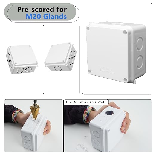 SuperInk IP65 Junction Box, 1PK White Outdoor Electrical Enclosure - Image 4
