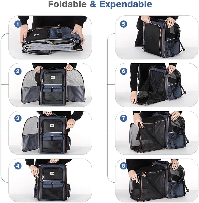 Lekebobor Large Cat Backpack Carrier Expandable Pet Carrier Backpack - Image 7