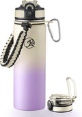 GOSWAG Insulated Sports Water Bottle, 24oz 2 Lids, Stainless Steel Water Bottles by GOSWAG
