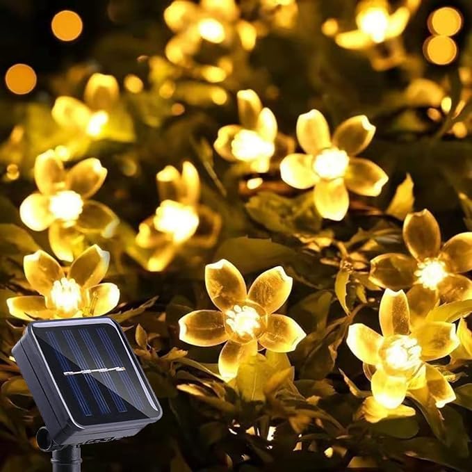 ITICdecor Solar Flower String Lights Outdoor Waterproof 50 LED Fairy Light by ITICdecor