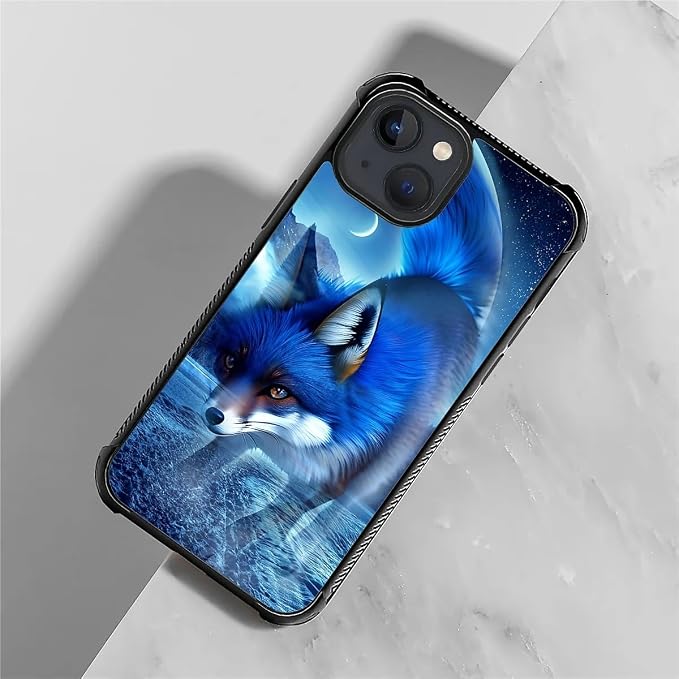 for iPhone 15 Case, Snowy Mountain Fox Lake Pattern Graphic Design Girl Boy - Image 3