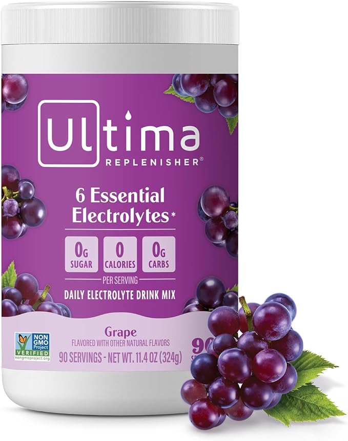 Ultima Replenisher Daily Electrolyte Powder Drink Mix – Sugar Free – Grape by UltimaReplenisher
