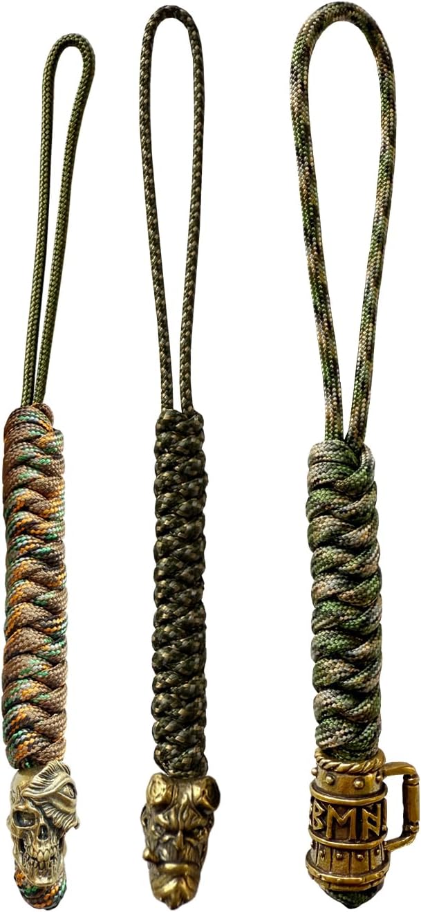 Handmade Lanyards with Brass Beads – Paracord 550 Survival Gear Leash by Unknown