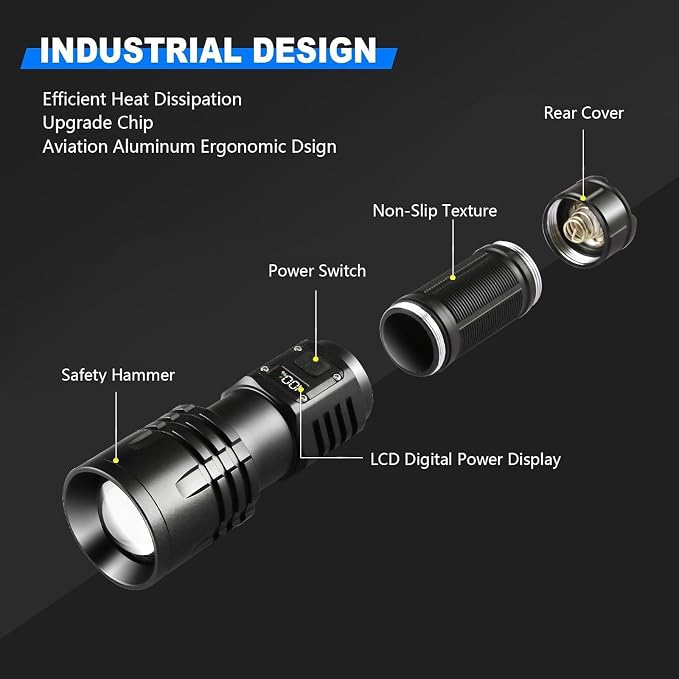 Rechargeable LED Flashlights High Lumens, 10000mAh High Powered Waterproof - Image 9