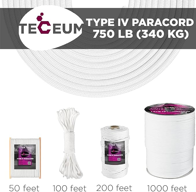 TECEUM Reflective Paracord Rope 1000 – 1000ft/200ft/100ft/50ft – 40+ Colors – - Image 9