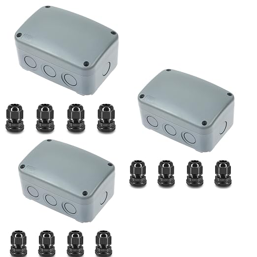 Outdoor Junction Box, Nineleaf IP66 3 Set Weatherproof Electrical Boxes by NineLeaf