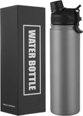 Insulated Water Bottle 24oz, Stainless Steel Double Wall Vacuum Sports Flask by ERTOOE