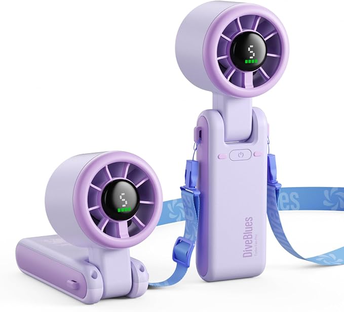 Diveblues Portable Handheld Turbo Fan, 5 Gear Wind, Battery Operated, 3 IN 1 by Diveblues